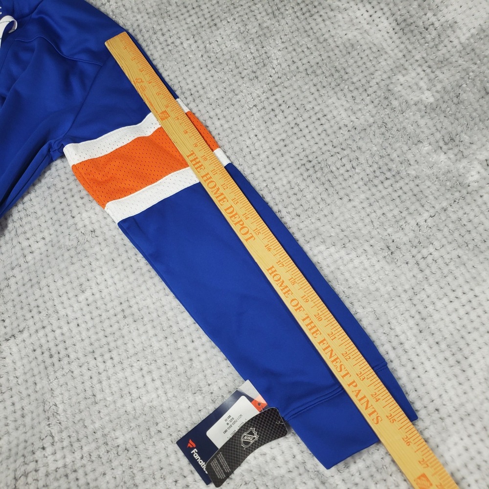 Fanatics New York Islanders Lace Up Hoodie Mens M Blue Sweatshirt Mesh NHL New - Picture 10 of 10